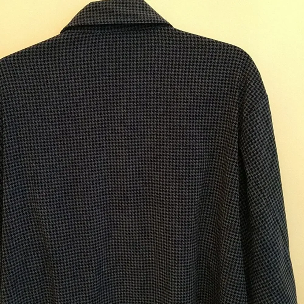 Josephine Chaus Woman Velour Navy Blue & Black Houndstooth Check size 3X - Picture 4 of 11